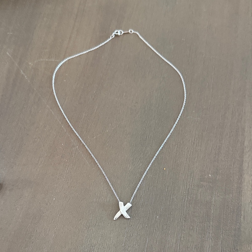Tiffany Paloma Picasso Silver X Pendant Necklace